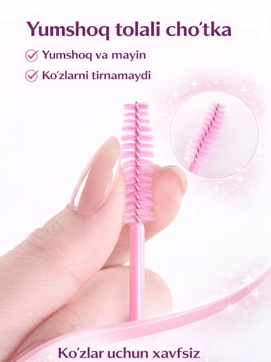 Qosh va kipriklar uchun qayta foydalanish mumkin bo'lgan cho'tkalar