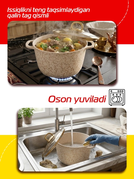 Kostryulya shisha qopqoqli, AP chiziq Gratsiya
