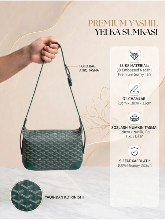 Erkaklar uchun universal Goyard sumkasi, yo‘l klatshi organayzeri