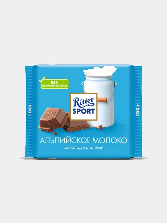 Shokolad sutli Ritter Sport, Alp tog'lari suti, 100 g - 