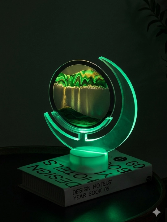 3D песочный LED светильник, декоративный ночник с эффектом спокойствия