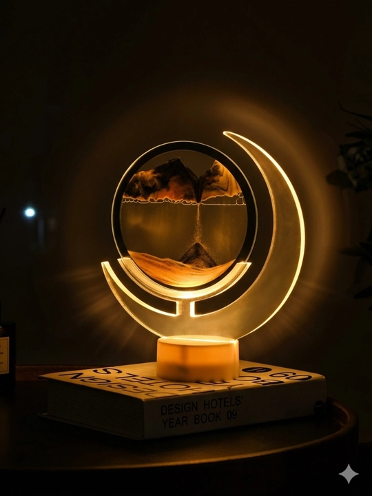 3D песочный LED светильник, декоративный ночник с эффектом спокойствия
