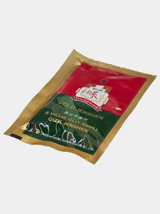 6 yillik qizil jenshen ildizidan tayyorlangan Gold jenshen nastoykasi, 90 ml/30 dona