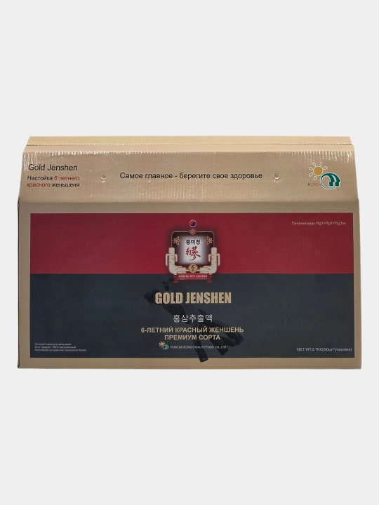 6 yillik qizil jenshen ildizidan tayyorlangan Gold jenshen nastoykasi, 90 ml/30 dona