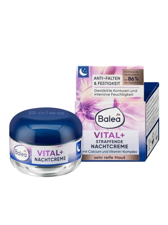 Balea VITAL+ ночной крем с кальцием и витаминным комплексом 50 мл – укрепление и питание - 