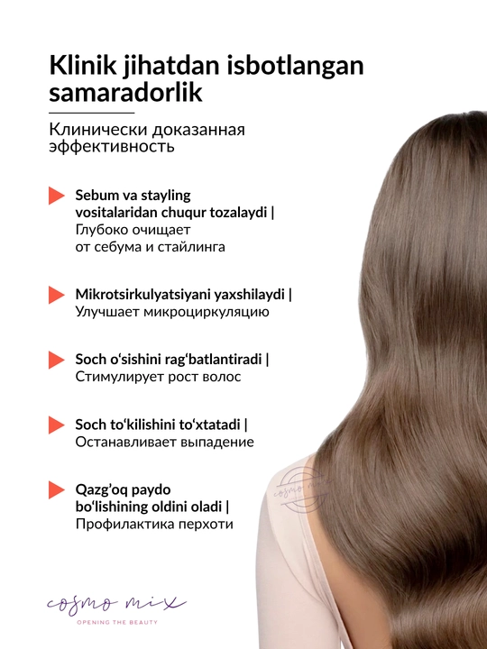 Скраб для очищения кожи головы с ламинарией MIXIT GROW PRO Pre-Wash Hair Scrub, 200 мл