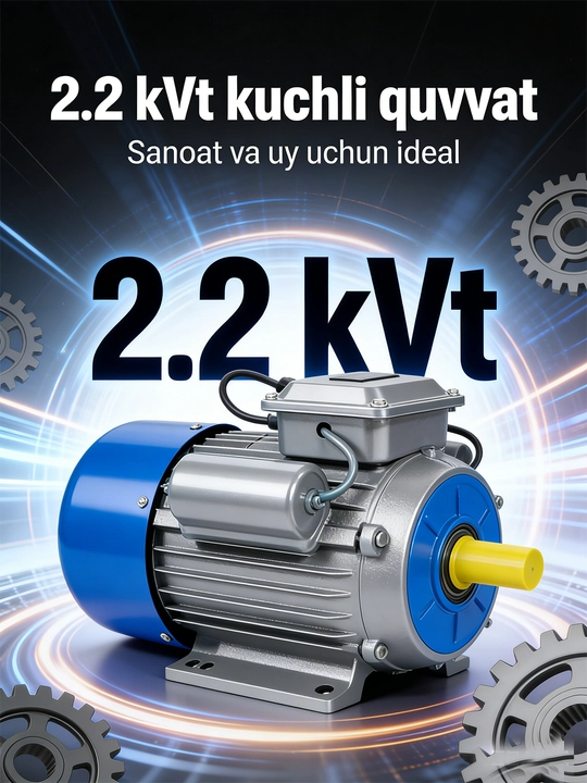 YL100L-2 bir fazali elektr motori, 3 kVt/2,2 kVt Bir fazali elektr motor