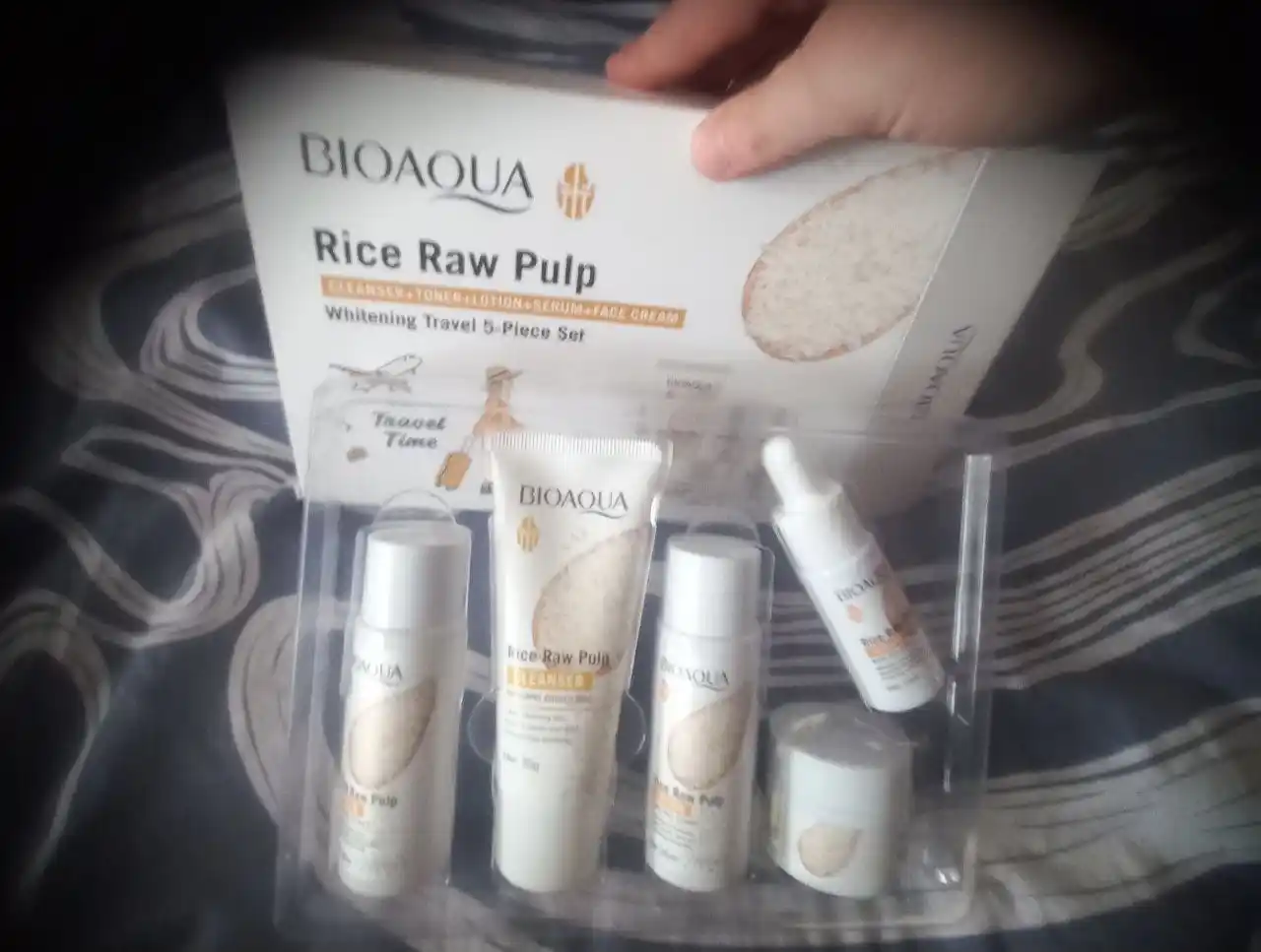 Набор для ухода за лицом Bioaqua с экстрактом риса, рисовый скраб 5 в 1