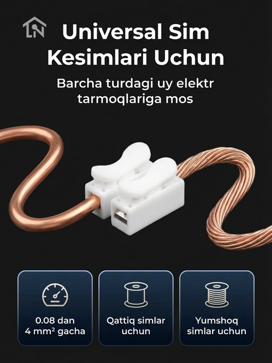 Klemma qisqichli CH-2 2 kanalli 6A 220V vintsiz sim ulagich