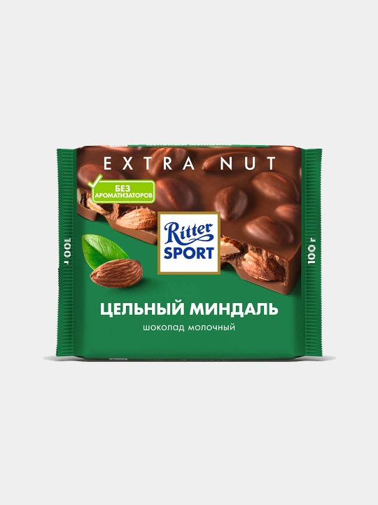 Ritter Sport sutli shokolad, butun bodom bilan, 100 g - 