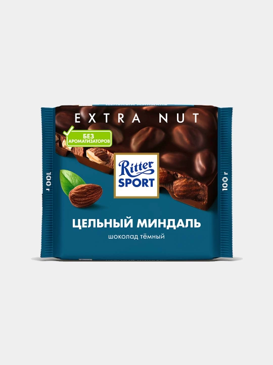 Ritter Sport qora shokolad, butun bodom bilan, 100 g - 