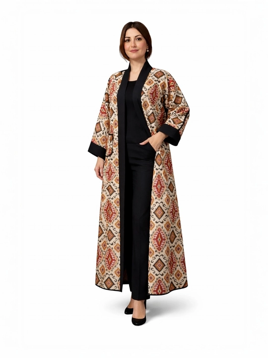 Milliy xalat, ayollar abayasi, oversize, to'n, zig'ir, nakidka