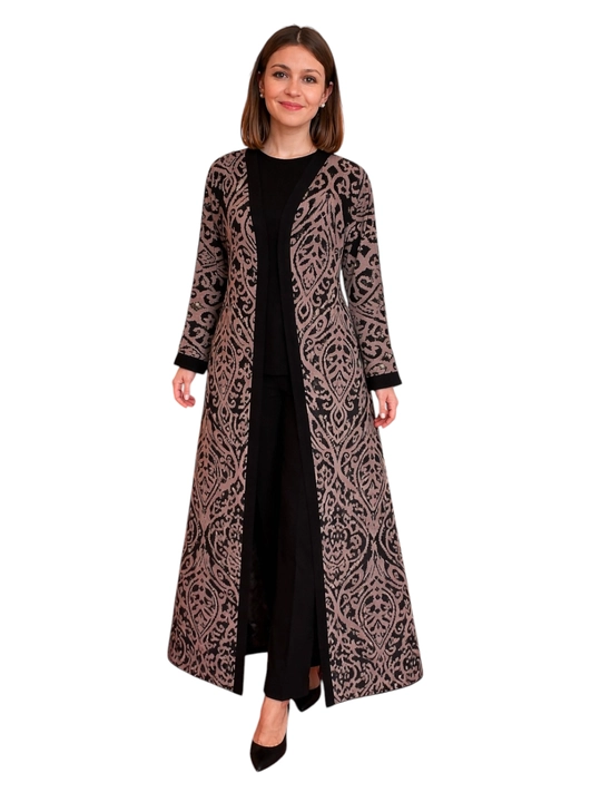 Milliy xalat, ayollar abayasi, oversize, to'n, zig'ir, nakidka