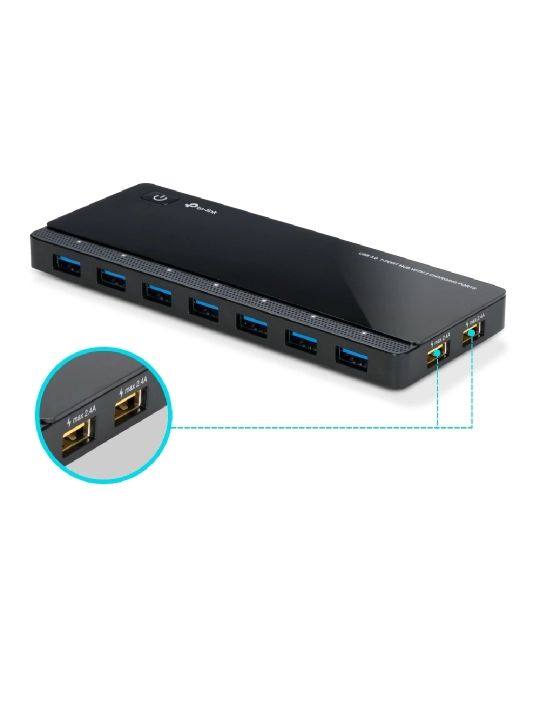 TP-LINK UH720 7 portli USB 3.0 uyasi, 2 ta zaryadlash porti