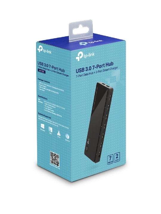 TP-LINK UH720 7 portli USB 3.0 uyasi, 2 ta zaryadlash porti