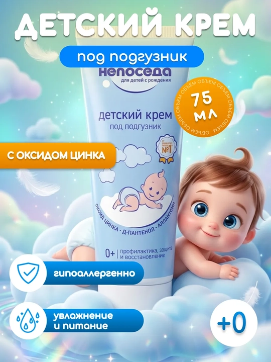 Bolalar tagligi ostidagi krem Neposeda 75 ml - 