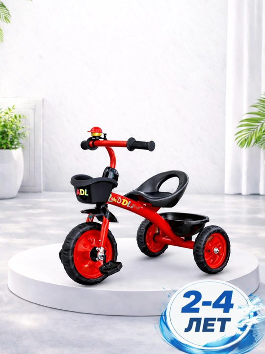 Bolalar uchun, uch g‘ildirakli velosipedi, chiroq bilan