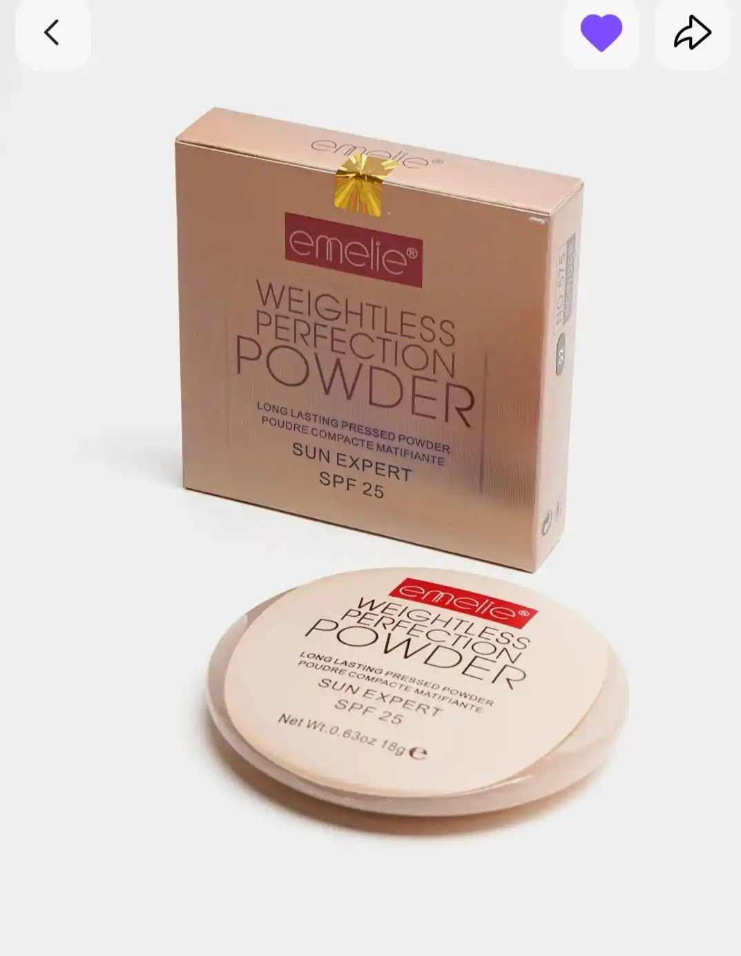 Пудра для лица Emelie BB/HD компактная Matte Powder, SPF, матовая, стойкая