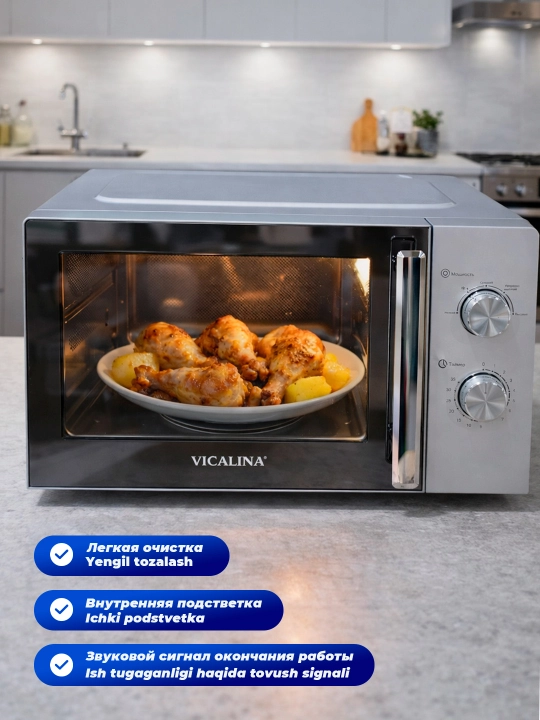 Mikroto'lqinli pech VICALINA 20L 700W, mikrovolnovka, mikrotolqinli pech