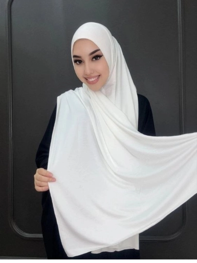 Шарф для женщин и девочек, длина 175 на 65 см — SAMIYYA-SHARFROMOL25TA-БЕЛЫЙ