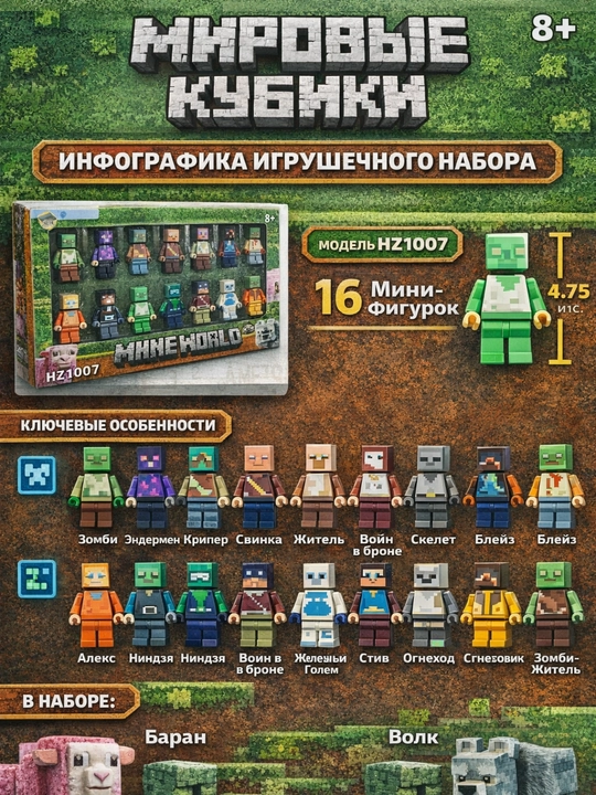 Bolalar, O‘rgimchak odam va Marvel mini-figuralari to‘plami, Lego bilan mos keladi - 
