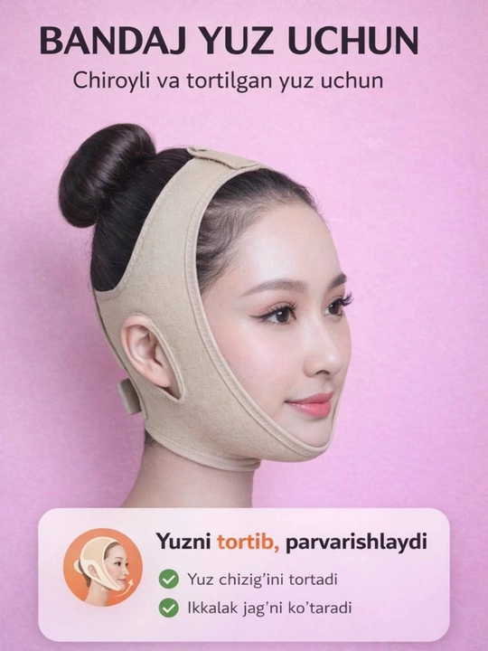 Yuz uchun tortuvchi bandaj – yuz shaklini tiklovchi lifting niqob - 