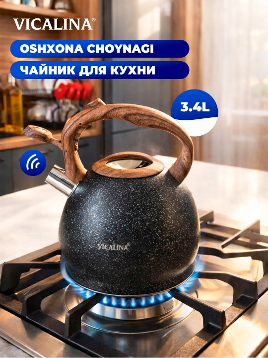 Чайник со свистком Vicalina, для всех типов плит, 3.4 л - 