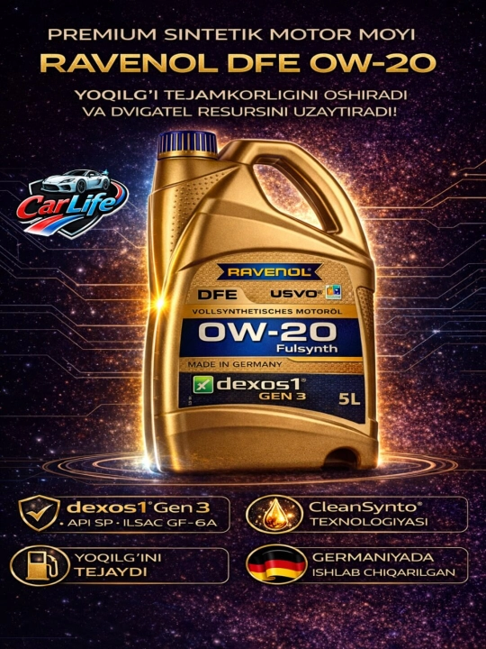 RAVENOL DFE SAE 0W-20 моторное масло для автомобилей - 