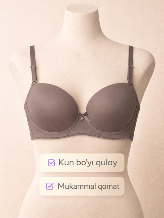 Ayollar bustgalteri, push-up, qulay lifchik, yechiladigan tasma, 75C–90C