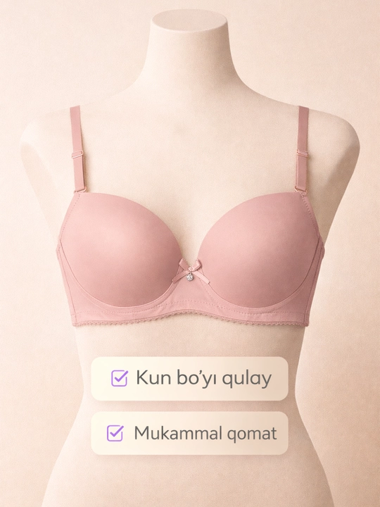 Ayollar bustgalteri, push-up, qulay lifchik, yechiladigan tasma, 75C–90C
