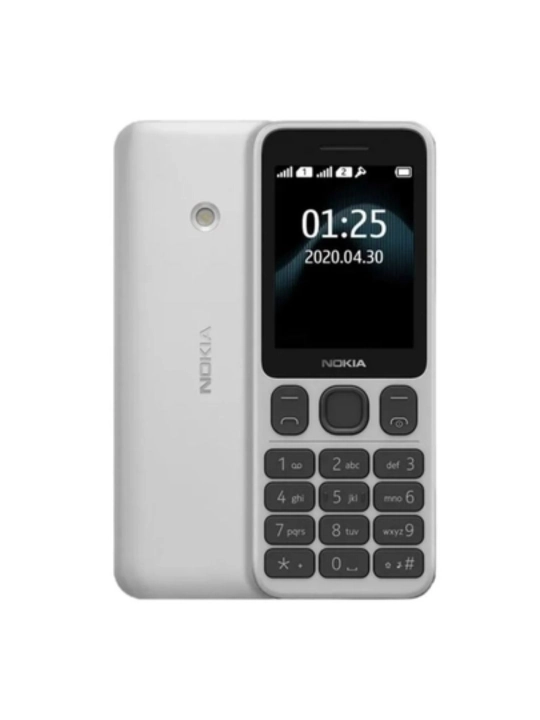 Nokia 125 mobil telefoni, 2 SIM-kartali, katta ekranli va chidamli korpus