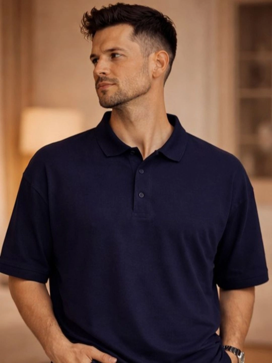 Erkaklar uchun bir rangli polo ko‘ylak. Kalta yengili. 100%paxta Certus TEXTILES