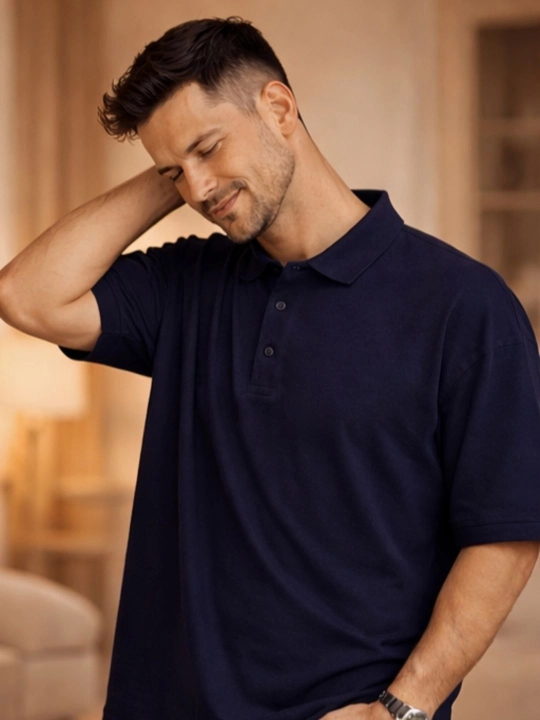 Erkaklar uchun bir rangli polo ko‘ylak. Kalta yengili. 100%paxta Certus TEXTILES