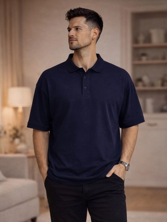 Erkaklar uchun bir rangli polo ko‘ylak. Kalta yengili. 100%paxta Certus TEXTILES