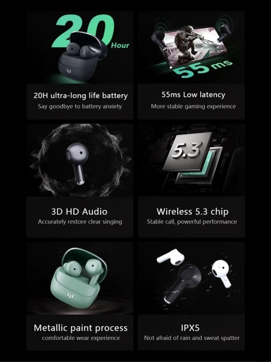 Simsiz, sensorli bluetooth quloqchinlar iPhone va Android uchun 2026