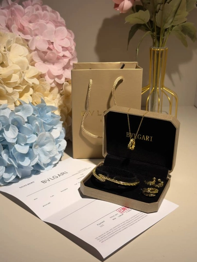 Набор украшений, женский комплект, бижутерия золото, подарок — GL23-BVLGARI-ЗОЛОТ