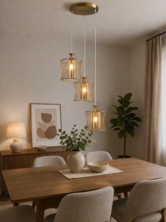 Osma dizayner lyustra, 3 ta plafon, balandligi sozlanadi, E27 patron, 20 m² gacha, LOFT