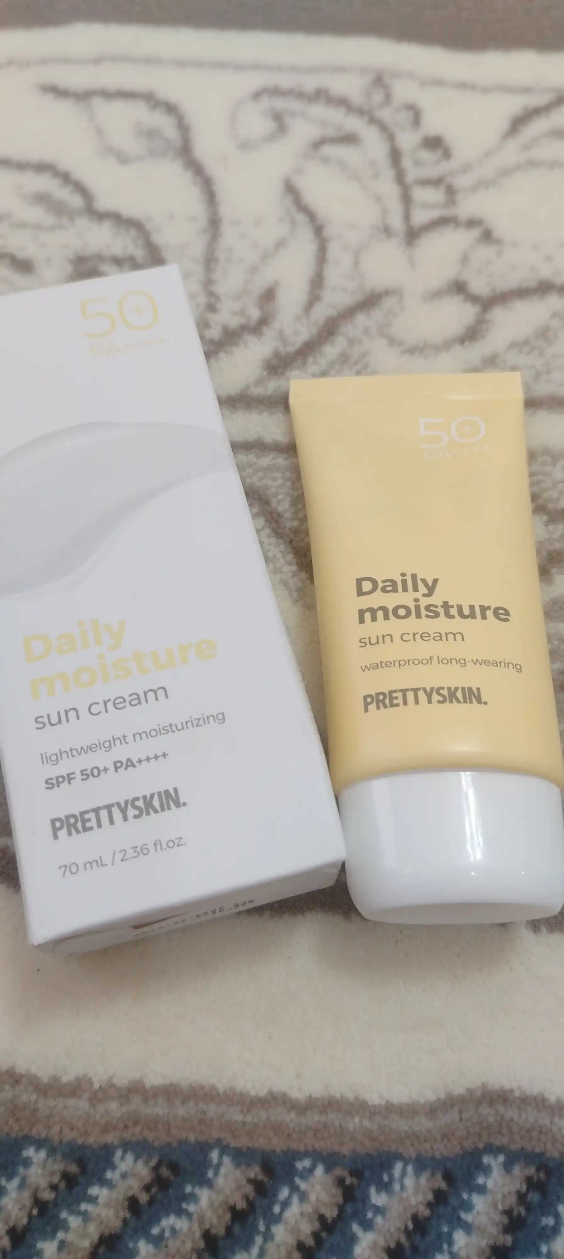 SPF50 + quyoshdan himoya qiluvchi yuz kremi, koreys rangini yo'qotmaydi, PrettySkin, 70ml