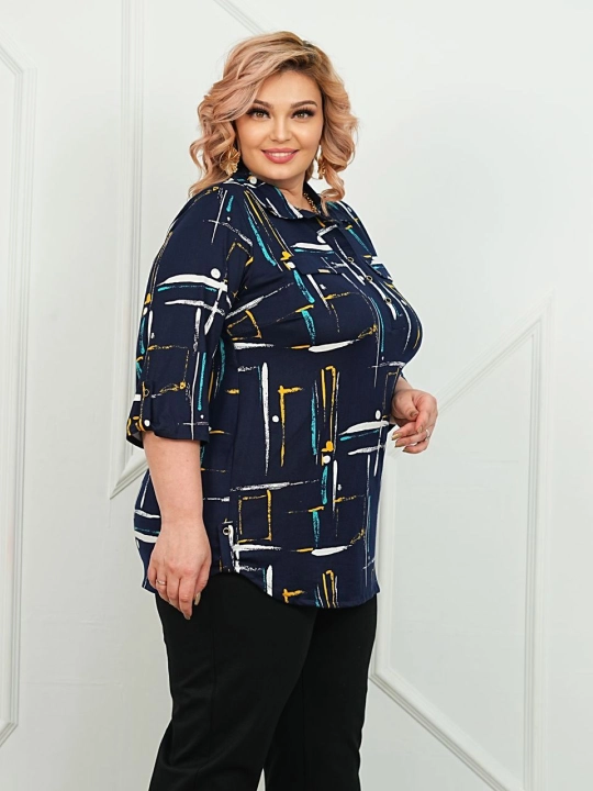Katta o'lchamli yoqali bluzka 60-70