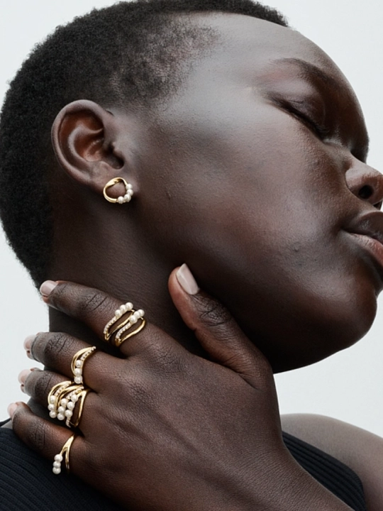 Essence «Marvarid pardasi» sirg‘asi, 14K oltin qoplama, art. 263276C01