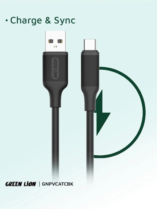 Кабель Green Lion USB-A – USB-C, 1 м, быстрая зарядка, прочный PVC