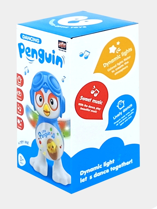 Raqsga tushuvchi pingvin Little Penguin, musiqa, chiroq, batareya