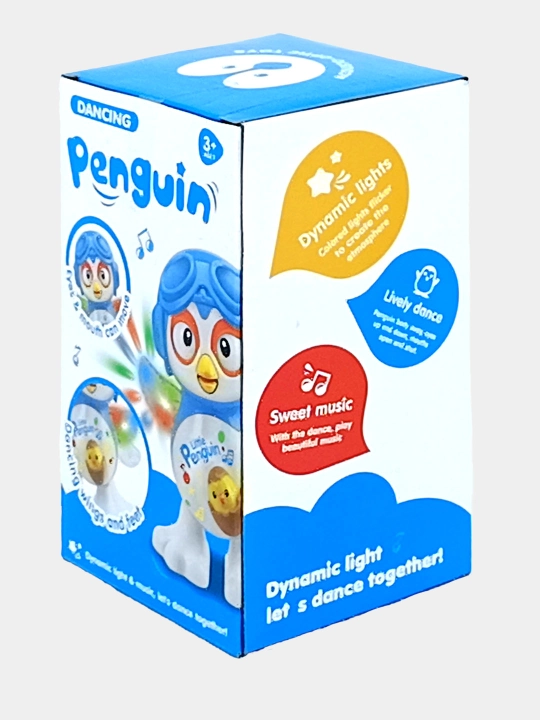 Raqsga tushuvchi pingvin Little Penguin, musiqa, chiroq, batareya
