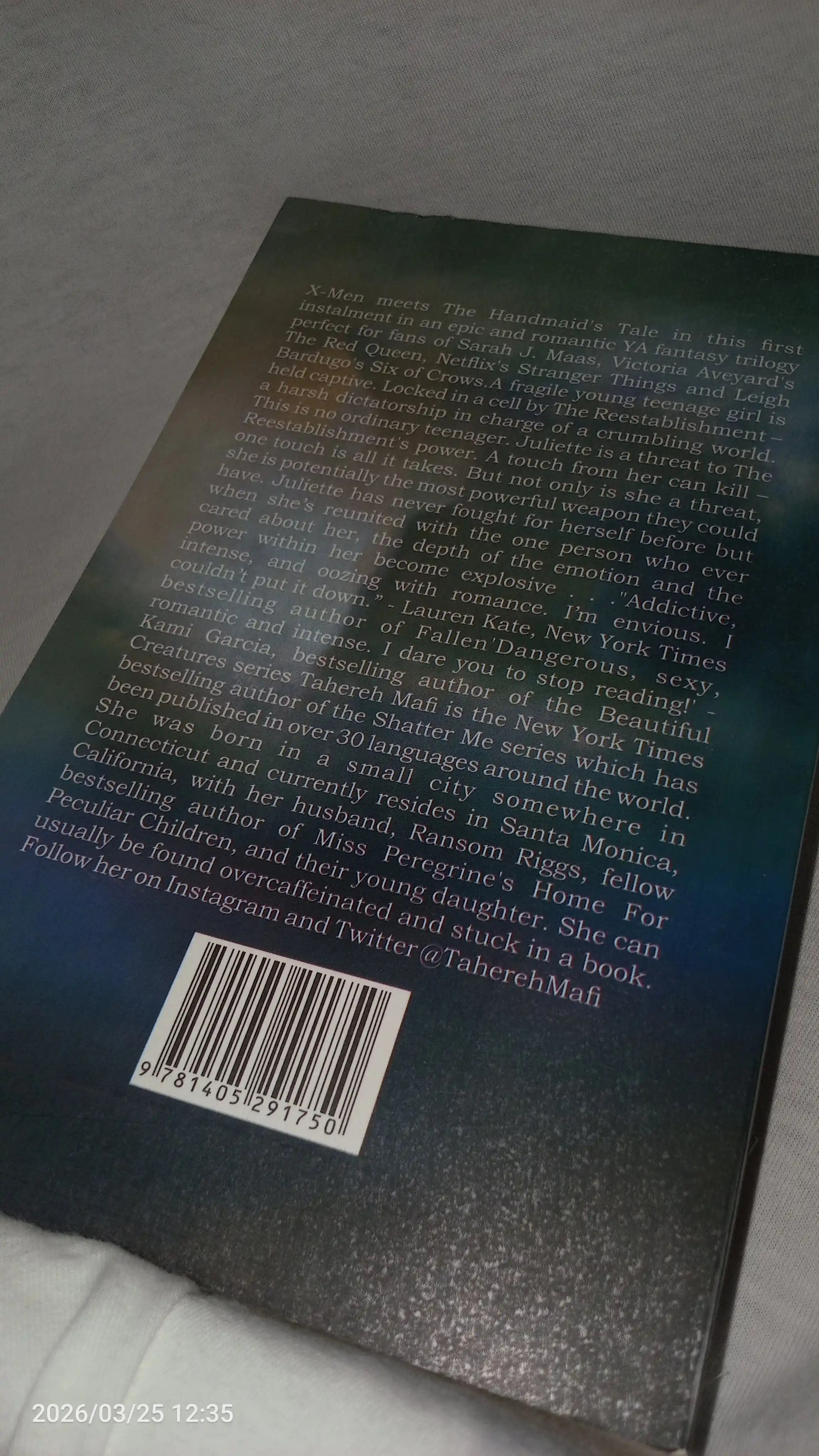 Shatter Me, Unravel Me, Defy Me, Imagine Me, Believe Me, Restore, Ignite Me. Tahereh Mafi