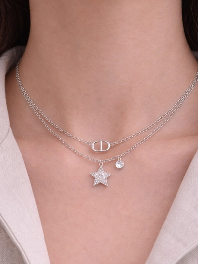 Женский браслет в стиле Dior с двойной цепочкой — ELYA001-DIORBRASLET-КОНФЕТН