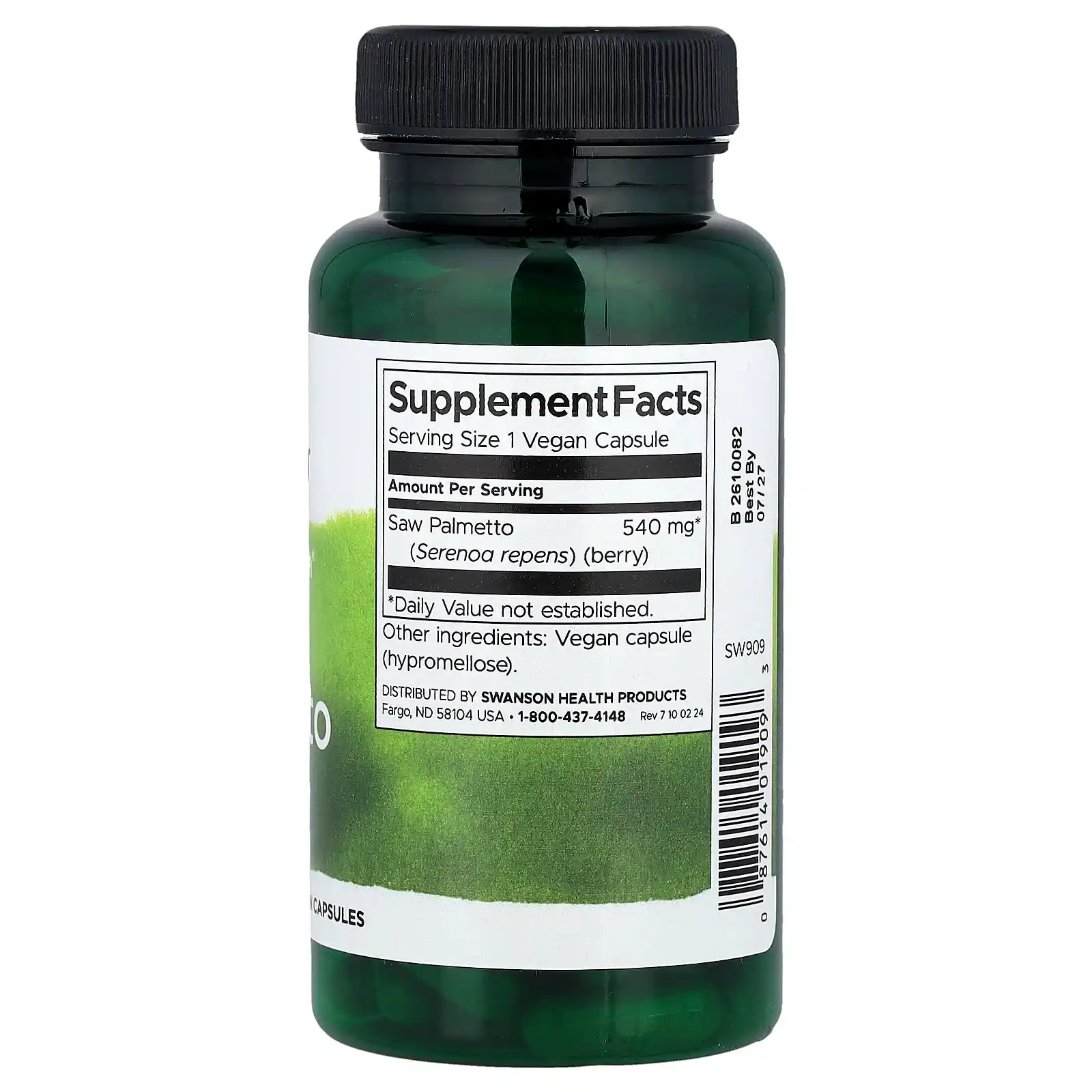 Swanson Эктракт пальмы сереноа (Saw Palmetto) 540 мг (здоровье простаты), капсулы