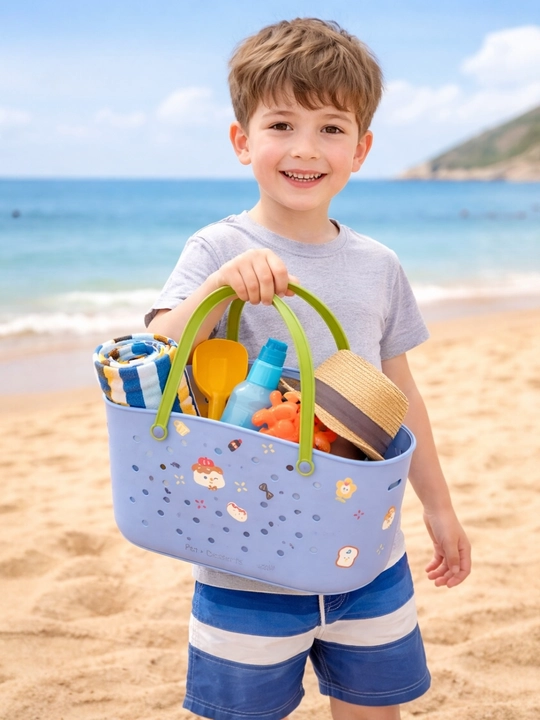 Tutqichli va stikerli plastik  savati 31×17×28 sm uy va sayohat uchun universal savat