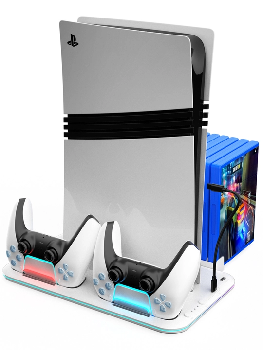 PlayStation uchun sovutish stendi sovutgichi, joystiklar uchun o'rnatilgan zaryadlash