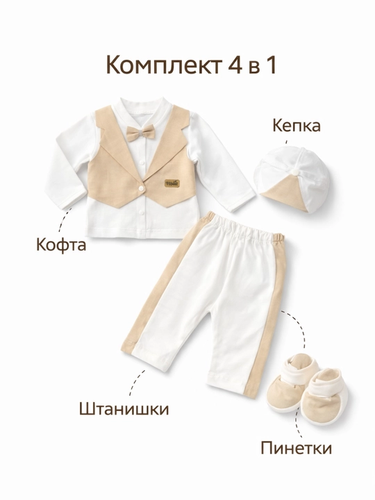 Chaqaloq kiyimi 4 tasi 1 da kuyovcha va kelinchak, 100% paxta interlog, sovg‘a, 0–6 oy