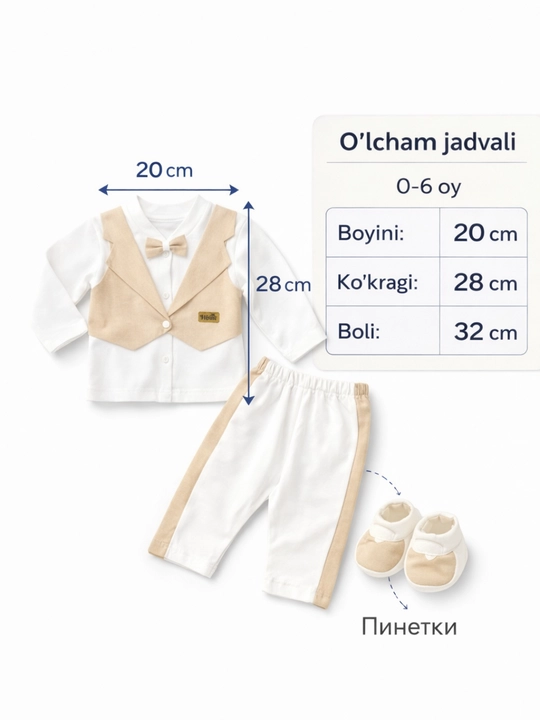 Chaqaloq kiyimi 4 tasi 1 da kuyovcha va kelinchak, 100% paxta interlog, sovg‘a, 0–6 oy